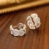 Aretes de encaje hueco para mujer, broches para la oreja en tono dorado, tachuelas con forma de hoja y concha, elegantes aretes de aro redondos, aretes vintage franceses