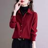 Camisa Cepillada para Mujer Primavera, Otoño e Invierno 2024 Nuevo Estilo Tops Camisas Engrosadas Camisas de Manga Larga