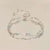 Pulseira de Flor de Cerejeira com Zircônia Rosa para Mulheres, Estilo Ins Nicho de Luxo Leve com uma Vibração Cool e Elegante, Joia de Amizade