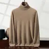 Suéter de Cachemira para Hombre Cuello Alto Base Clásico Versátil Color Sólido Suéter Pulóver Otoño e Invierno Nuevo Camisa Base de Manga Larga