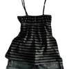 Nova Moda de Verão Tendência Sexy Menina Quente Peça de Roupa Exterior Design Top Regata Listrado Preto e Branco com Decote Halter