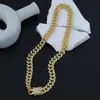 Collar Hip-Hop para Hombre Cadena Cubana Full Diamante Europea y Americana Accesorios Geniales con Estilo Joyería de Aleación de Zinc Cadena Dorada
