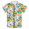 Camisa Casual de Verano de Manga Corta con Solapa Suelta para Niños y Niños de Edad Media, Estampado Digital 3D, Comercio Exterior Transfronterizo, Ropa Hawaiana