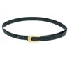 Cinturón de cuero vintage para mujer, nuevo, fino, sencillo, combinable, moderno, decorativo, para traje.