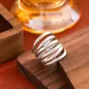 Anillos Abiertos de Acero Inoxidable Transfronterizos, Anillos Ajustables de Acero de Titanio que No se Desvanecen, Anillos Prensados en Aceite, Joyería de Mano al por Mayor