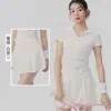 Falda de Tenis Antiexposición para Mujer, Top Deportivo Transpirable Casual para Fitness, Falda Media Adelgazante que Ceñe la Cintura, Conjunto de Ropa para Yoga