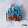 Molde de Silicona para Chocolate Fondant de Castillo 3D Princesa Pequeña Príncipe Niños Bricolaje Molino de Viento Casa Horneado Pastel