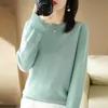 Novas malhas femininas de outono e inverno com gola redonda e manga longa, exportação de comércio exterior do AliExpress, tops plus size, base para atacado