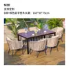 Mesa e cadeiras de plástico-madeira para pátio externo de café, conjunto para jardim ao ar livre à prova d'água e de sol para terraço, conjunto para quintal externo de madeira anticorrosiva