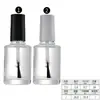 Botellas Transparentes Redondas y Cuadradas para Esmalte de Uñas 5ml 10ml 15ml Botellas de Vidrio para Cosméticos con Tapa y Pincel