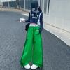 Pantalones de Trabajo Deportivos de Pierna Ancha a la Moda para Niñas Estilo Coreano Secado Rápido Dopamina con Jareta Casual de Moda