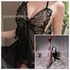 Lencería Sexy con Espalda Descubierta, Atractivo Camisón de Malla Transparente con Tirantes Halter de Mariposa, Conjunto Uniforme Puro Deseo