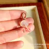 Colgante de Ágata de Lichi Pulsera de Hilo con Cuentas DIY Pulsera de Calcedonia Blanca Joyería Tejida Colgante Pequeño Encanto