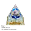 Pirâmide de Cristal Natural 5cm Estilo Europeu e Americano Decoração de Mesa para Casa e Escritório Ornamento de Pirâmide de Resina para Yoga Meditação