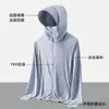 Roupa de Proteção Solar de Seda de Gelo para Homens, Estilo Transfronteiriço Novo de Verão, Camisa Respirável de Malha de Secagem Rápida para Ar Condicionado, Jaqueta Fina com Capuz para Casais