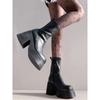 Botas Martin con Plataforma para Mujer 2025 Otoño Nuevas Botas de Montar Cortas hasta Media Pantorrilla con Tacones Gruesos