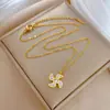 [Acero de Titanio de Cuerpo Completo] Molinillo de Viento Pequeño de Temperamento Personalidad Muy Simple Horno de Viento Collar de Oro Real Femenino ins Cadena para Clavícula Rojo Cibernético