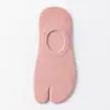 Calcetines de verano finos para mujer con separación de dedos, calcetines cortos de malla transpirable de corte bajo, antideslizantes, invisibles tipo calcetín de barco, calcetines de algodón de dos dedos para zuecos de madera