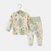 Roupas de Outono para Bebê Calças Algodão Cintura Alta Roupa Íntima para Bebê Conjunto Proteção da Barriga Base Roupas de Casa Quentes para Crianças Pijama
