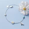 Pulsera de Flor Amor de Abeja para Mujer Estilo Mori Fresco y Dulce Diseño Temperamento de Alta Gama Pulsera Simple de Flor de Margarita
