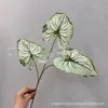 Hoja Realista Individual de Calathea Artificial Impresa en 3D, Planta Verde para Paisajismo Exterior, Decoración del Hogar, Material Floral para Bodas al Aire Libre y Vegetación