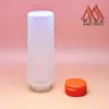 Botella Cilíndrica Recta de LDPE de 500 ml con Boca Ancha 38-400 Botella con Tapa Flip-Top Botella para Ketchup y Condimentos Cocina a Prueba de Humedad y Fugas