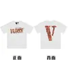 En stock Vlone High Street Big V Mariposa Letra Calavera Esqueleto Limitado Big V Colección Casual Camiseta de Manga Corta para Hombres y Mujeres