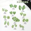 Atacado unhas postiças vermelhas da internet arte de unhas verde fruta strass diamante fundo pontiagudo formato amor borboleta tridimensional multi-corte acessórios para unhas