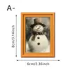 Gatito de Navidad con Lazo y Gorro de Santa Bañándose en la Bañera, Marco de Fotos Magnético de Madera de Doble Capa Imán para Nevera