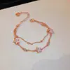 Pulseira de zircônia geométrica em formato de estrela, dupla camada, estilo coreano inspired, toque de luxo leve e sofisticado, joia de design nicho para mulheres