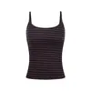 Camisola de Tirantes Rayada Retro Adelgazante Unbdns para Mujer, Camiseta Interior Base Deportiva de Verano con Espalda Bonita