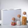 Juego de tarros de vidrio con corcho sellado, tarro para almacenar productos secos, tarro de vidrio transparente para dulces, tarro de corcho para almacenar té