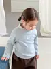 Ropa para niños con forma de pera, ropa interior básica para niñas, pijama de invierno cálido, cuello semi-alto, top infantil de dibujos animados, ropa de bebé Clase A