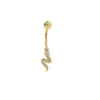 Transfronterizo 2025 Nuevo Serpiente Incrustada Circonita Ombligo Sexy Retro Serpiente Dorada Ombligo Piercing Joyería