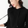 Suéter con Capucha Suéter de Mujer Otoño e Invierno Nuevo Suelto Básico Jersey con Sombrero Casual Suéter Abrigo de Hilo Core-spun para Mujer