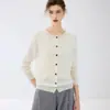 Nuevo suéter de cachemira pura para otoño e invierno, cuello redondo, corte ajustado, versátil, prenda superior cálida, suéter, abrigo, cárdigan de punto
