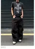 Calça Jeans Micro Flare Lavada Americana para Homem Primavera e Outono Solta Casual Perna Larga Marca Tendência Vibe Fashionável Versátil