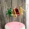 Decoración de Pastel para Fiesta Estilo Ins Papel de Navidad Postre Colorido Enchufe Decoración de Borla para Fiesta de Bodas Bandera
