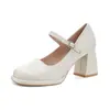 793 Tacones de Plataforma Mary Jane de Alta Calidad en Stock para Mujer, Tacón Grueso, Adecuados para Vestidos de Novia Tradicionales Chinos, Zapatos de Novia Cómodos