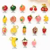 Piña Fresa Manzana Cereza Colección de Frutas Colgante de Gota de Aceite de Cobre Pendientes Lindos Accesorios de Joyería Materiales para Manualidades