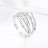 Anel Vazado Europeu e Americano Prata Anel Prata de Lei S925 Design de Nicho Estilo Frio Ins Textura Linha Banhado a Ouro para Mulheres