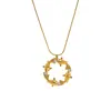 Novo colar de aço inoxidável com peixe koi da sorte transfronteiriço para mulheres, nicho e único, design simples com diamantes, aço de titânio, corrente para clavícula que não desbota