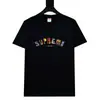 Camiseta de Manga Corta de Algodón Estilo Pareja Moda Callejera Americana Marca Graffiti Divertido Letras Clásicas Estampadas Versión Alta Transfronteriza