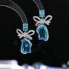 Pendientes de moda con lazo tridimensional de azúcar, plata s925, con microincrustaciones y personalidad, de lujo y alta gama.