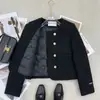 Forro com enchimento de plumas e acolchoamento de algodão, elegante casaco curto de abotoamento duplo estilo francês, novo modelo outono/inverno 2026, top de socialite