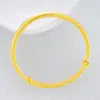 Pulsera brazalete redonda europea con acabado arenado dorado, Pulsera de barra redonda chapada en oro de latón, Pulsera de mujer imitación oro chapada en oro vietnamita