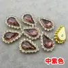 Plato Floral de Doble Capa con Forma de Gota de Agua Puntiaguda con Borde de Pedrería, Joyería Hecha a Mano para Bricolaje, Accesorios para el Cabello, Materiales y Accesorios para Ropa Cosidos a Mano