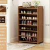 Zapatero para uso doméstico, zapatero multicapa a prueba de polvo para la entrada, dormitorio o apartamento pequeño, zapatero simple para la entrada, hecho de bambú nanmu