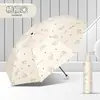 Guarda-chuva Florido Quando Exposto à Água, Uso Duplo para Sol e Chuva, Guarda-chuva Dobrável para Proteção Solar, Guarda-chuva Publicitário Criativo para Proteção Solar, Guarda-chuva Atacado com Revestimento Preto