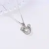 Joyería de Plata Beixi Plata de Ley S925 Dibujo Animado Mickey Mouse Diamante Brillante Collar Dinámico Collar de Moda y Lindo para Mujeres
